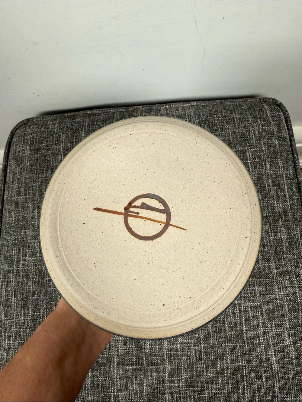Royce Yoder Pottery Signed Studio Art Stoneware Vase Crock Purple Plum Cream